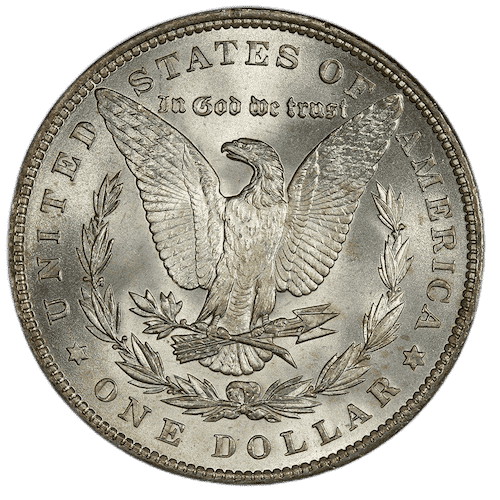 Reverse of the morgan dollar silver