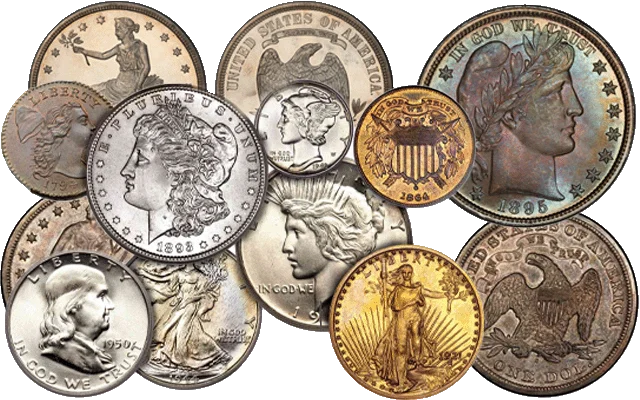 Various U.S. Numismatic Coins collage