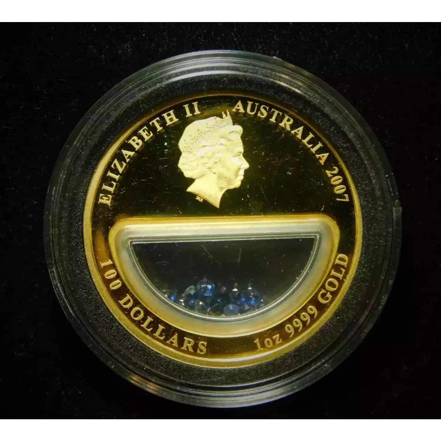 2007 Treasures of Australia 1 oz .999 Gold w/ Blue Sapphire Crystals (2)