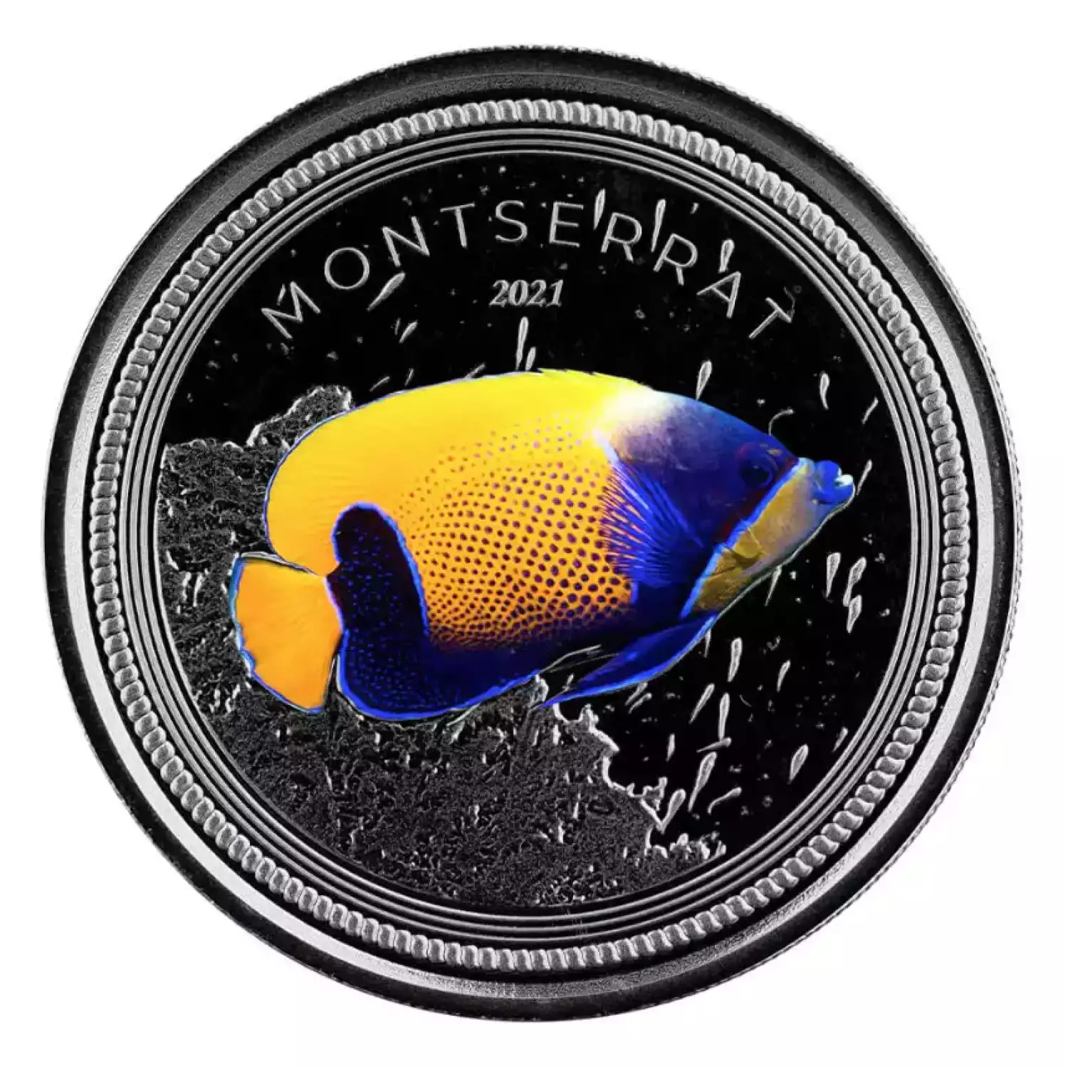 2021 Angel Fish Montserrat 1 oz Silver Color Coin 