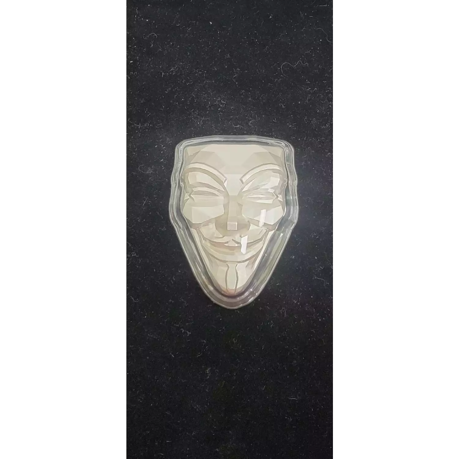 2022 South Korea Rebel Guy Fawkes Mask 2oz Silver Light Antiqued Stacker